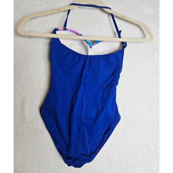 La Blanca Sz6 One Piece Blue n Bright Multi colored Swimsuit. Designer Beach - Picture 2 of 16